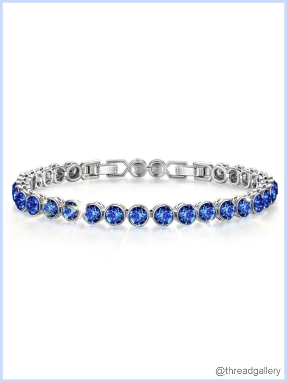White Gold Plated Tennis Bracelet with Swarovski Crystals Extender